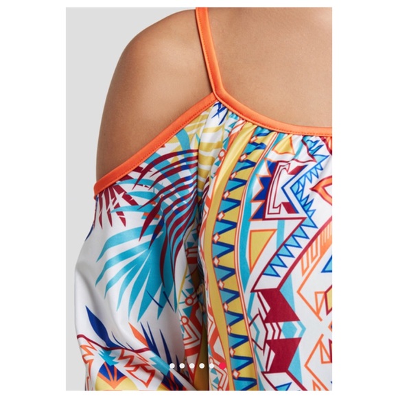 TRIBAL PRINT COLD SHOULDER DRESS - Picture 5 of 7